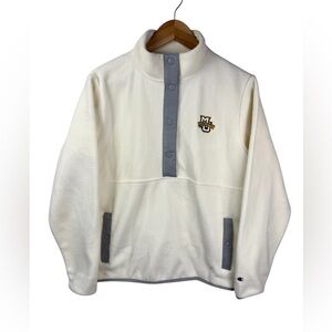 CHAMPION Marquette University EXPLORER FLEECE‎ Half Snap PULLOVER Cream, Gray M